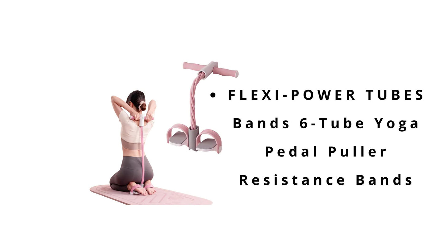 FLEXI-POWER TUBES Bands 6-Tube Yoga Pedal Puller Resistance+ Band At Home Multifunctional Portable Tension Rope Bands Waist Arm Training