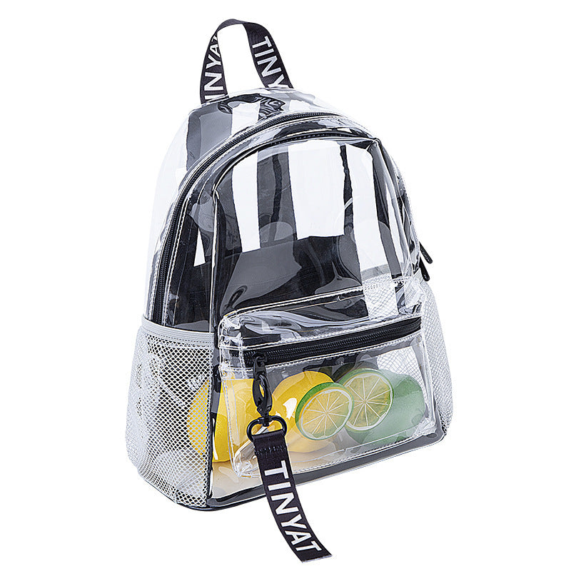Transparent Jelly Backpack Futuristic Style Large Capacity for Women