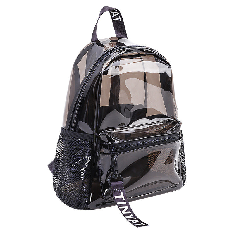 Transparent Jelly Backpack Futuristic Style Large Capacity for Women