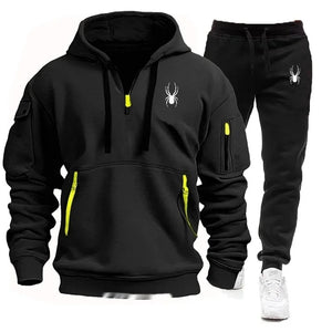 Casual Men's Pocket Polyester Sports Suit