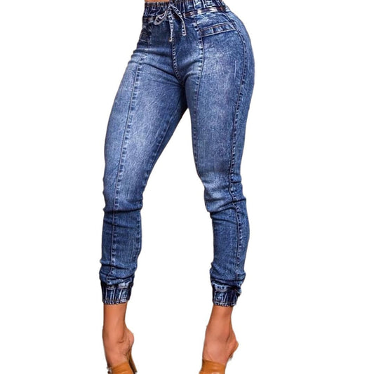 Women' Waist Lace Up Slim Fit Jeans