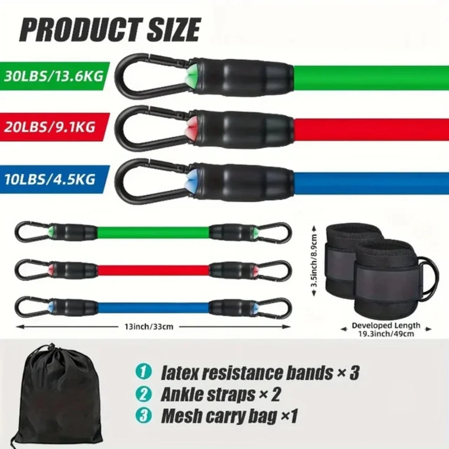 JELPAZN Resistance Bands Set Bodybuilding  Gym Equipment Professional Weight Training Fitness Elastic Rubber Bands Workout Expander