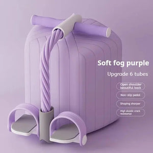 FLEXI-POWER TUBES Bands 6-Tube Yoga Pedal Puller Resistance+ Band At Home Multifunctional Portable Tension Rope Bands Waist Arm Training