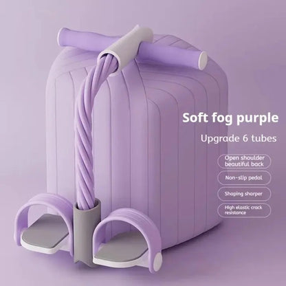 FLEXI-POWER TUBES Bands 6-Tube Yoga Pedal Puller Resistance+ Band At Home Multifunctional Portable Tension Rope Bands Waist Arm Training