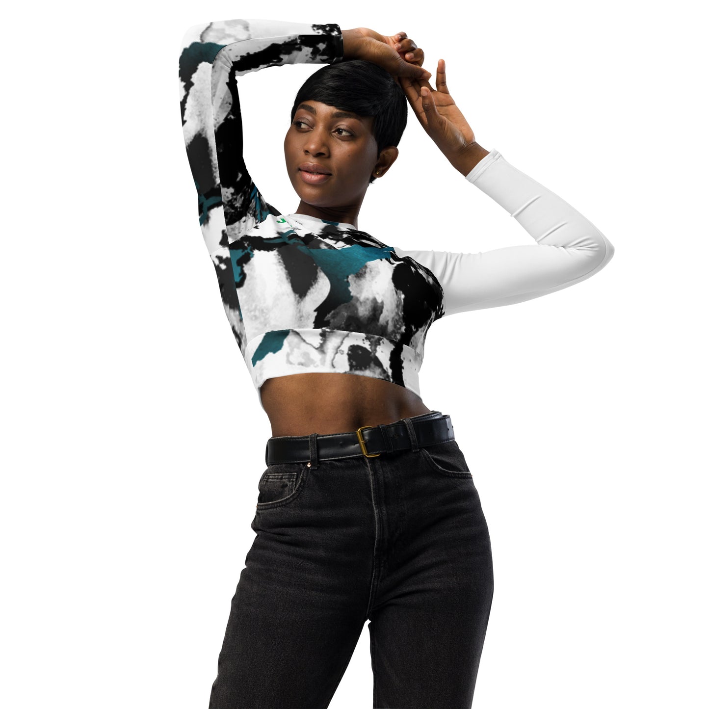 Recycled long-sleeve crop top jelpazn